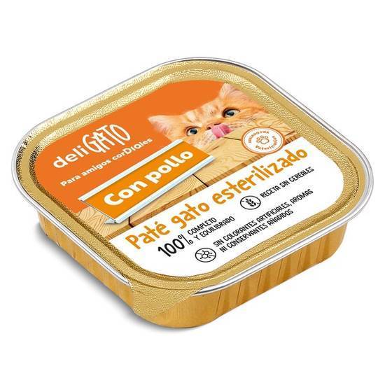 Paté para Gato Esterilizado con Pollo deligato Tarrina (100 g)