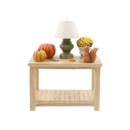 Mini Fall Side Table With Lamp & Pumpkin By Ashland