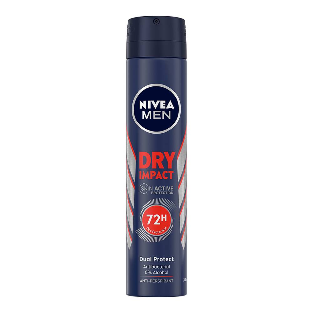 Desodorante dry NIVEA men impact plus spray 200 ml