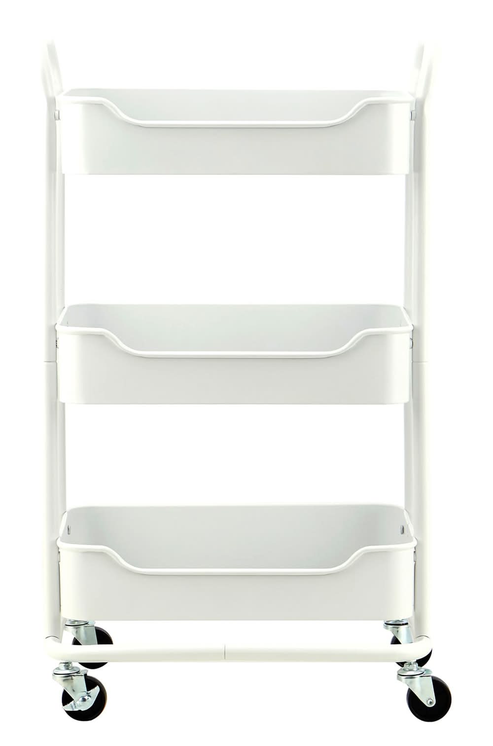 Style Selections 18.11-in W x 13.39-in D x 29.92-in H 3 -Tier White Metal Utility Shelving Unit