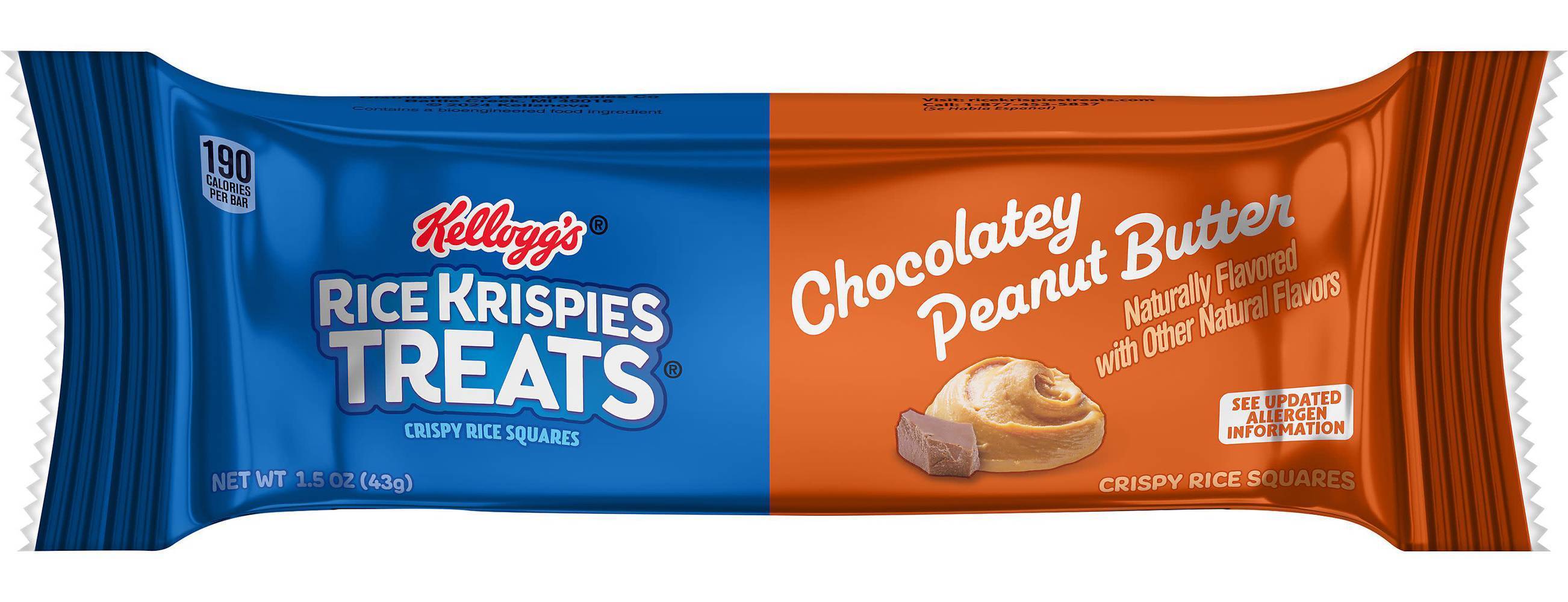 Kellogg's Rice Krispies Treats, Chocolatey Peanut Butter (1.5 oz)