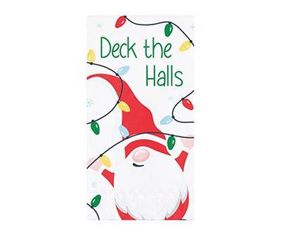 "Deck The Halls" Festive Gnomes Paper Guest Towels, 18-Count