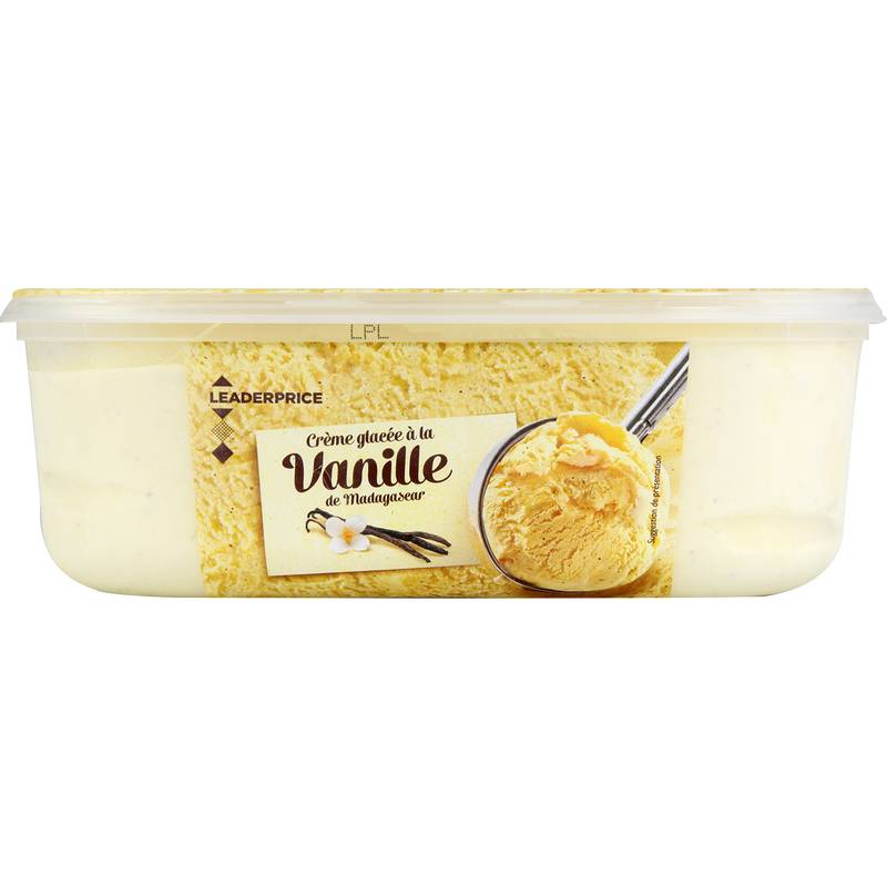 Leader Price - Crème glacée, vanille (500g)