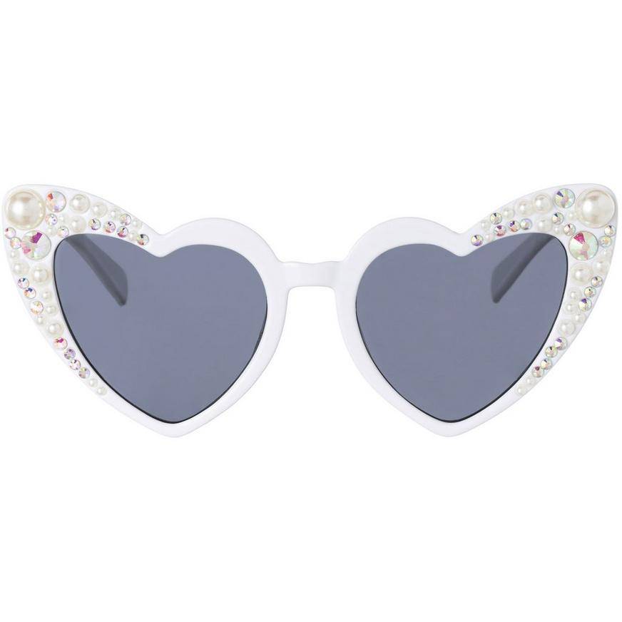 Sparkly Bridal Pearl Plastic Sunglasses