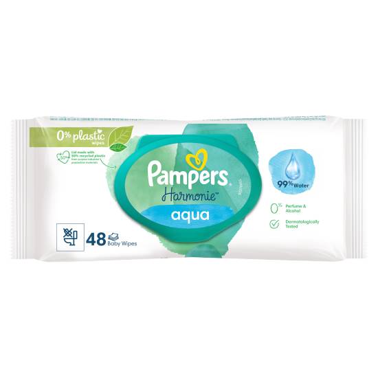 Pampers Harmonie Aqua Baby Wipes Plastic Free