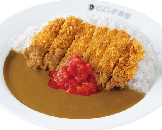 手仕込チキンカツカレー＋完熟カットトマト Hand-made chicken cutlet curry with ripe cut tomato