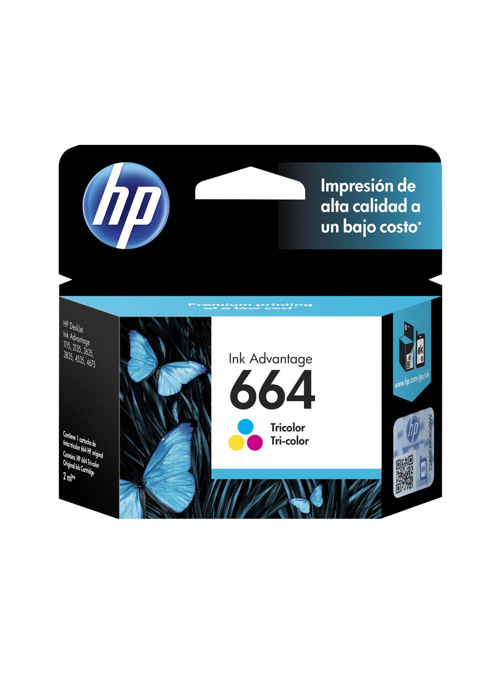 Hp cartucho de tinta (tricolor 664)