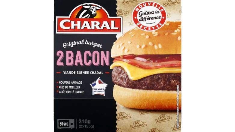 Charal Bacon Burger La boîte de 2 = 310 g