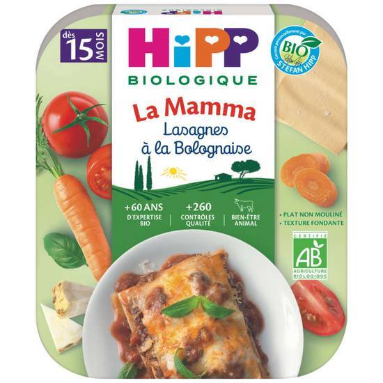 Hipp Lasagne à la bolognaise - Dès 15 mois - Biologique 250g