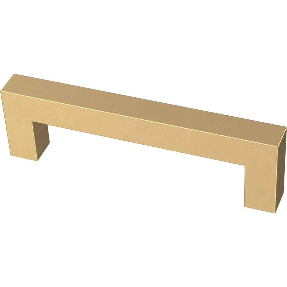 Brainerd Square 3-3/4-in (96Mm) Center to Center Brushed Brass Rectangular Bar Drawer Pulls | P41874W-117-C