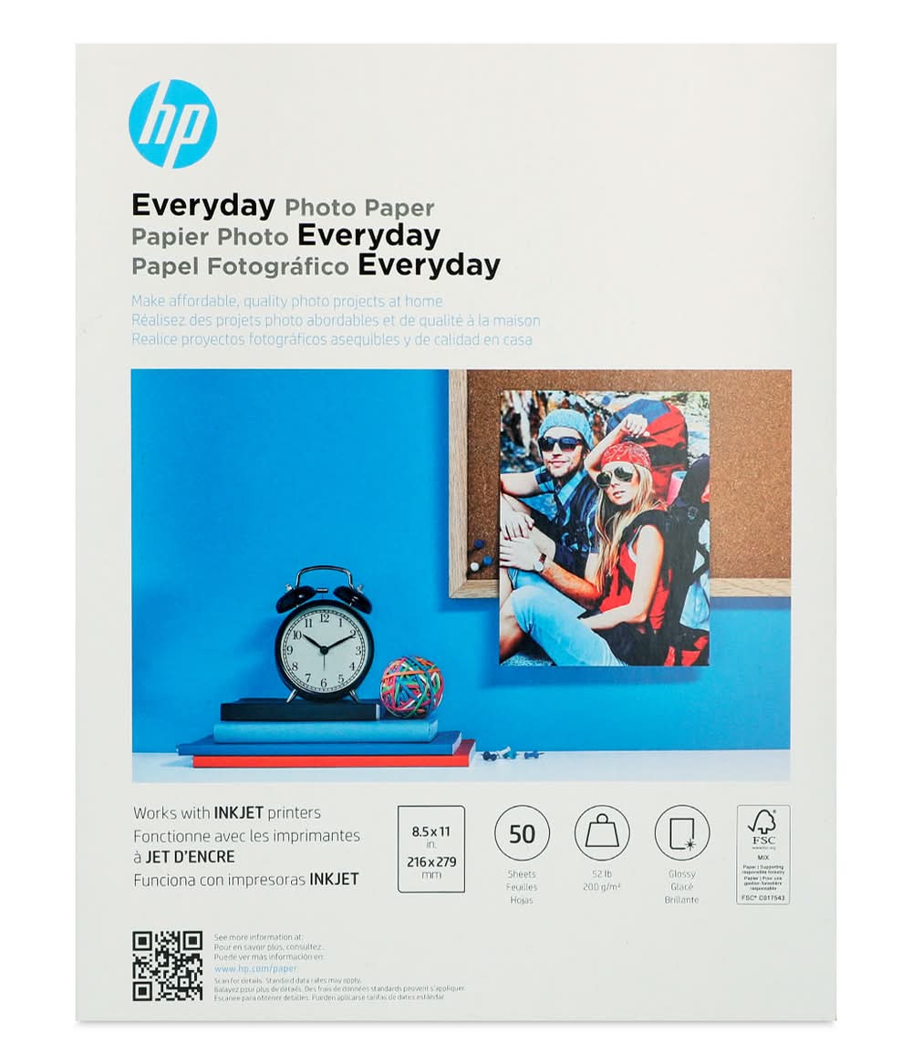 HP · Papel fotográfico semisatinado, 8.5x11" (50 un)