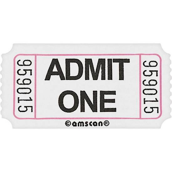 White Admit One Single Roll Tickets, 1000ct