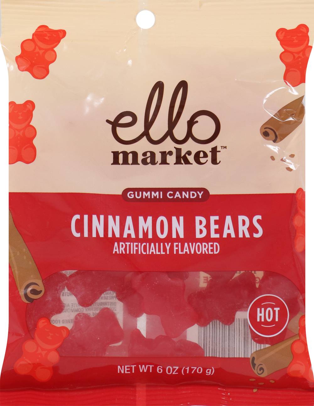 Ello Market Cinnamon Bears - 6 Oz