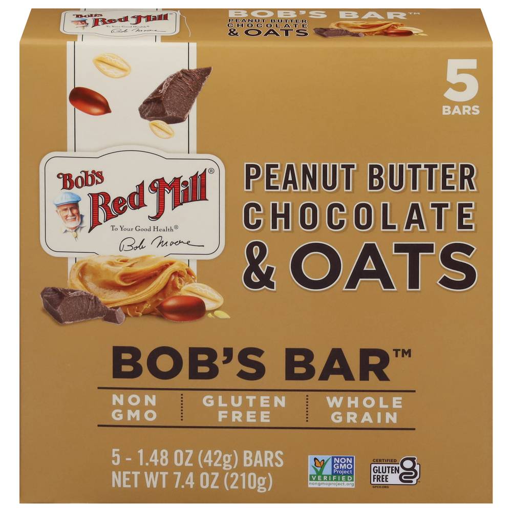 Bob's Red Mill Peanut Butter Chocolate & Oats Bob's Bar (5 ct)