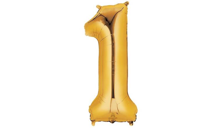 34'' Gold Number (1) - Balloon
