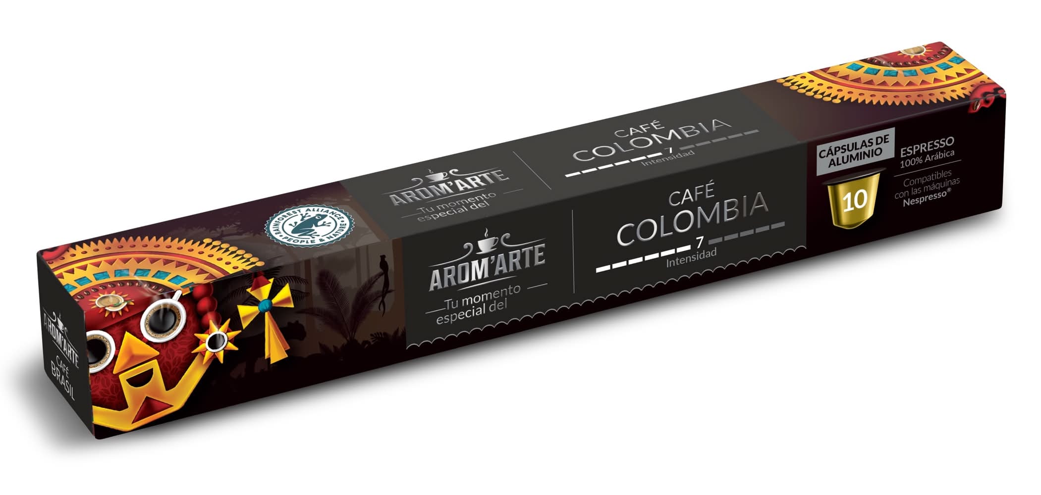 Café En Cápsulas Espresso Colombia Arom'Arte  De Dia Caja 10 Unidades