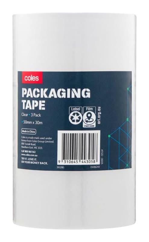 Coles Clear Packaging Tape 3 pack