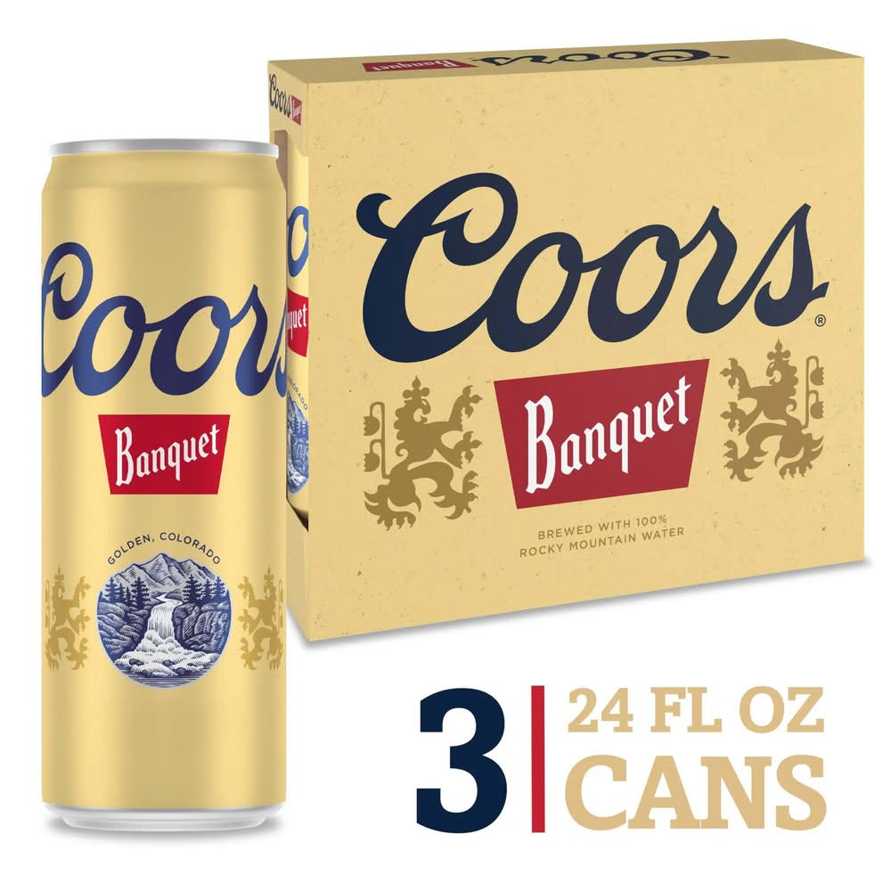 Coors Banquet Lager Beer (3 x 24 fl oz)