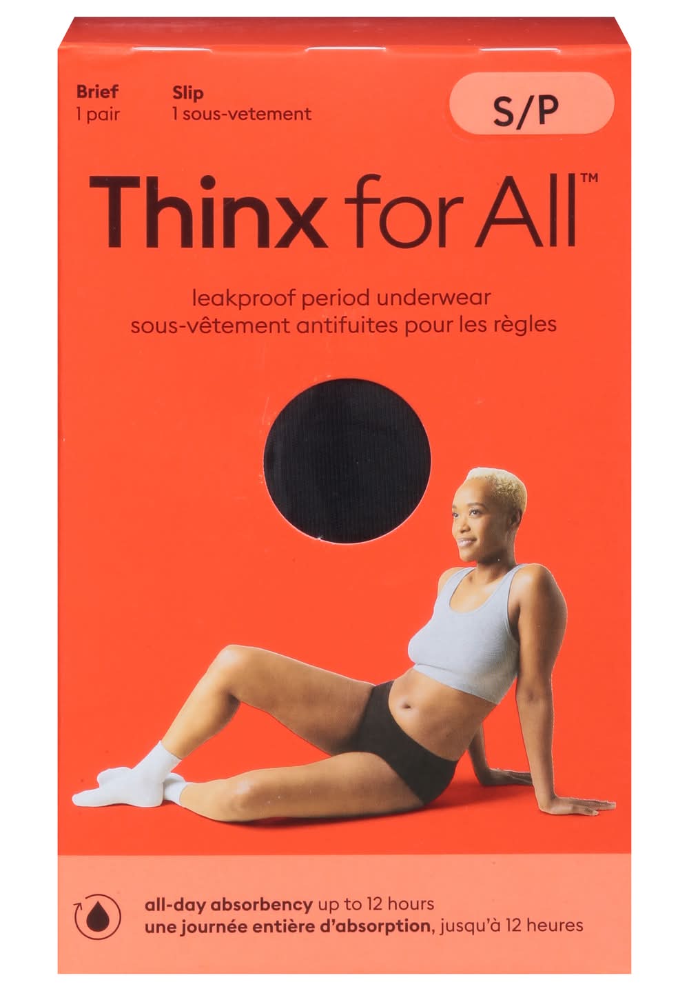 Thinx For All Leakproof Brief Underwear, Small, Black