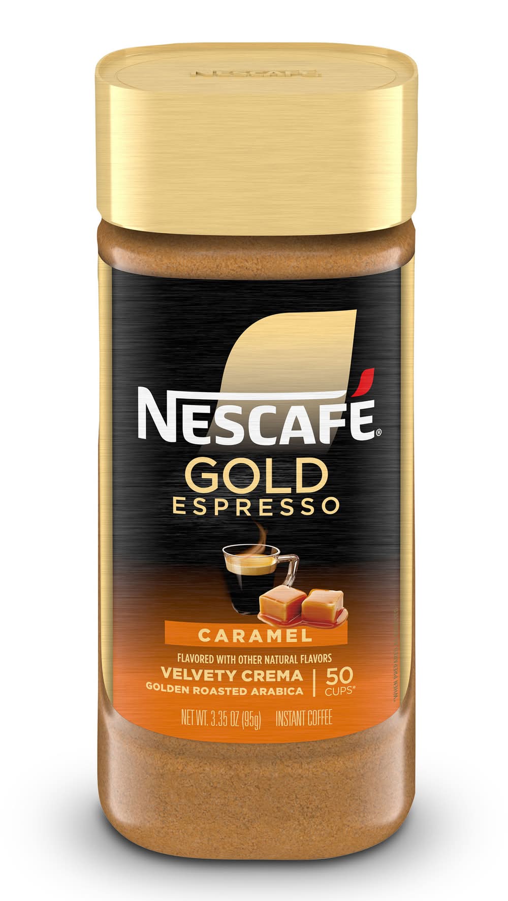 Nescafé Gold Espresso Instant Coffee 50 Cups, Caramel (3.35 oz)