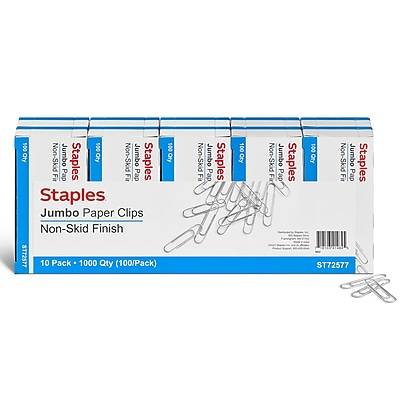 Staples Jumbo Paper Clips Nonskid A7026606/72577 (10 ct)
