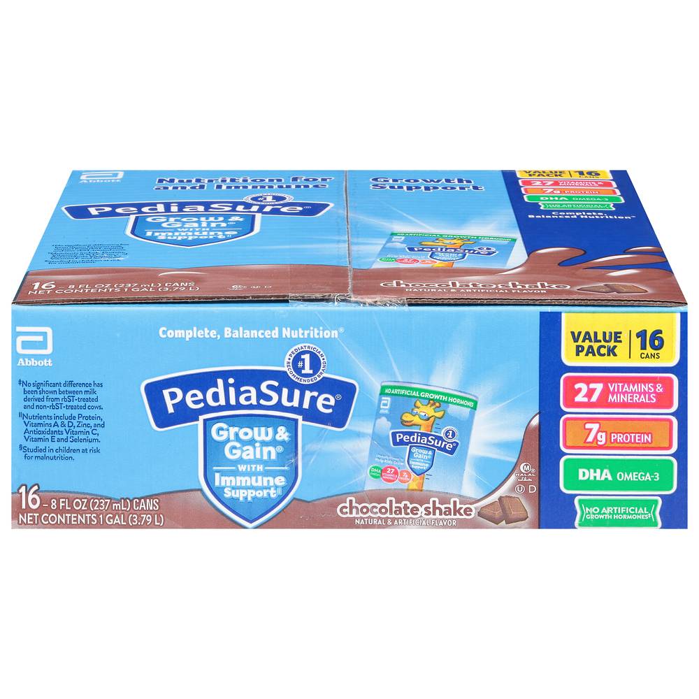 PediaSure Grow & Gain Shake Value pack, Chocolate (8 fl oz, 16 ct)