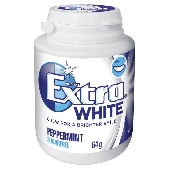 Extra White Peppermint Chewing Gum Sugar Free Bottle 46S