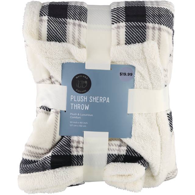 Kata Plush Sherpa Plaid Throw