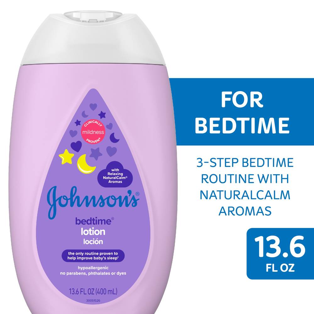 Johnson'S Moisturizing Bedtime Baby Lotion, Paraben-Free, 13.6 Fl. Oz