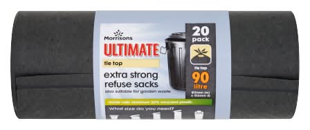 Morrisons 815x915 mm, Tie Top Extra Strong Refuse Sack (20 pack)
