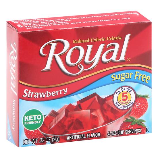Royal Sugar Free Strawberry Reduced Calorie Gelatin (0.32 oz)