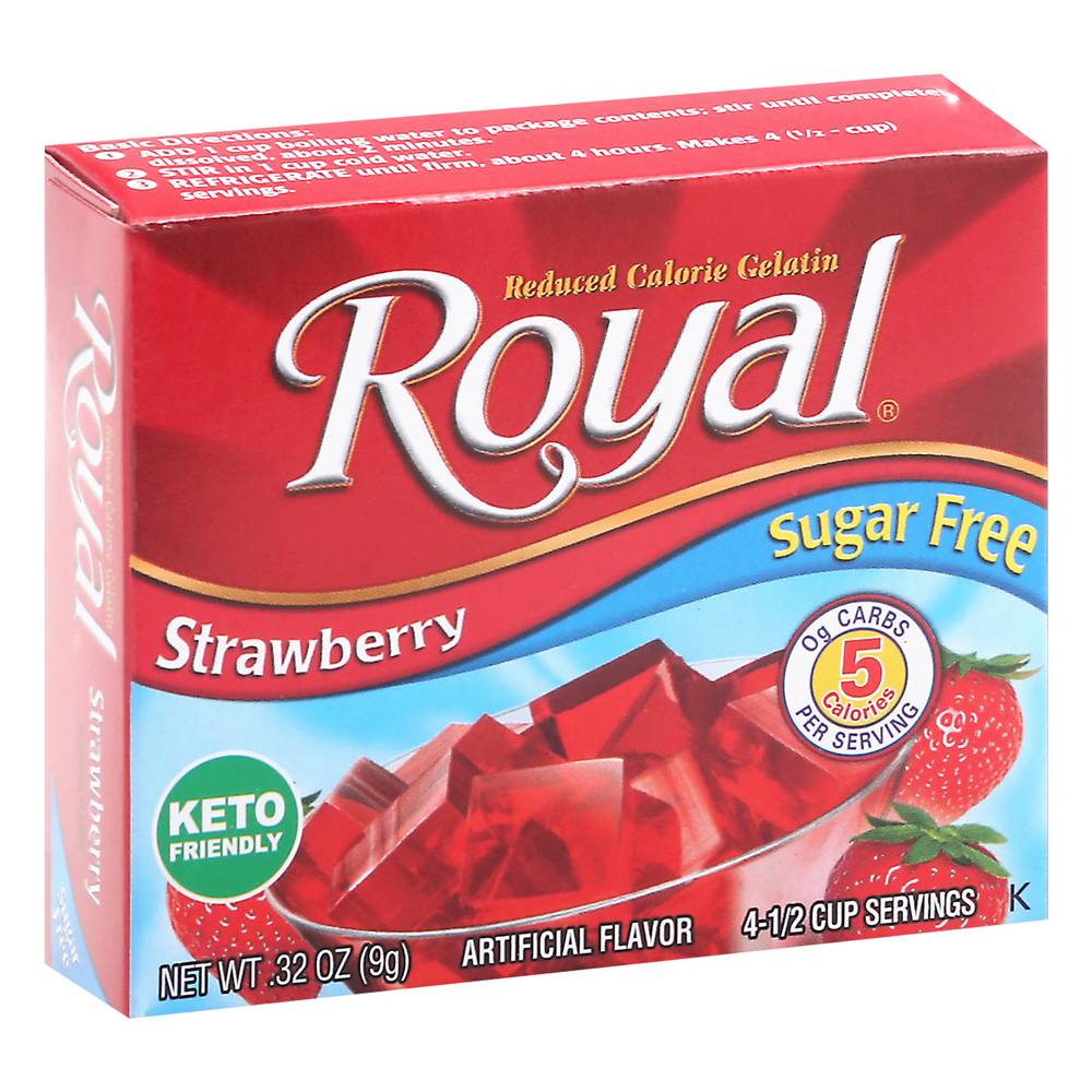 Royal Sugar Free Reduced Calorie Gelatin, Strawberry (0.4 oz)