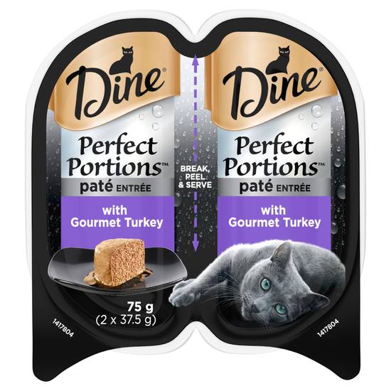 Dine Perfect Portions Pate With Turkey Wet Cat Food Trays 75g