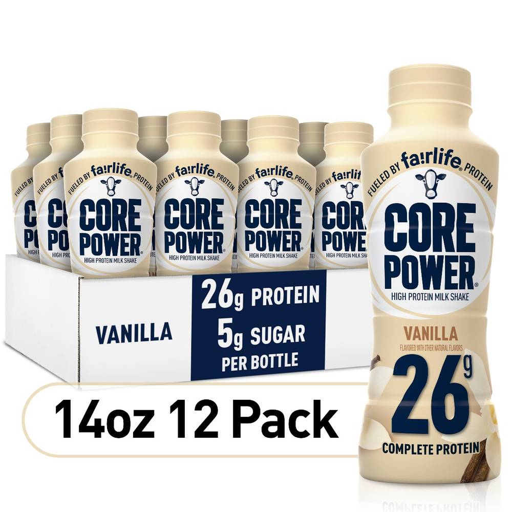 Core Power 26G, Vanilla, 14 fl oz Plastic Bottle, 12 Units/Case (1X12|1 Unit per Case)