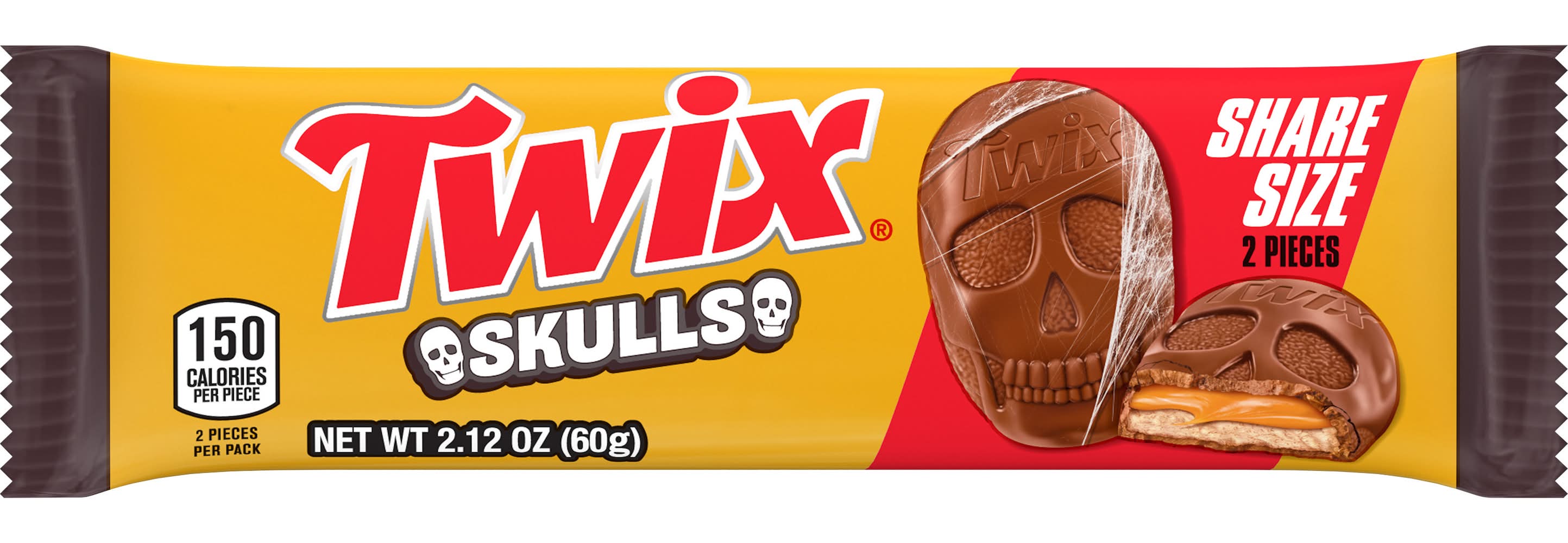 Twix Skulls Halloween Candy Share Size (2.12 oz, 2 ct)