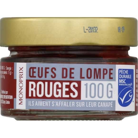 Monoprix Oeufs De Lompes Rouges Le Pot De 100G