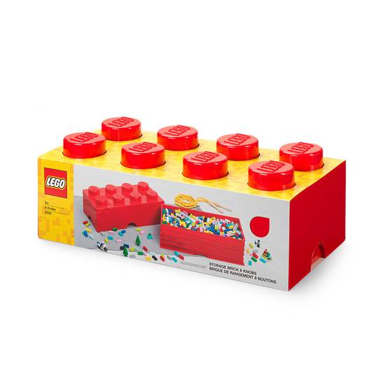 LEGO - 8 Knobs Storage Brick Bright Red