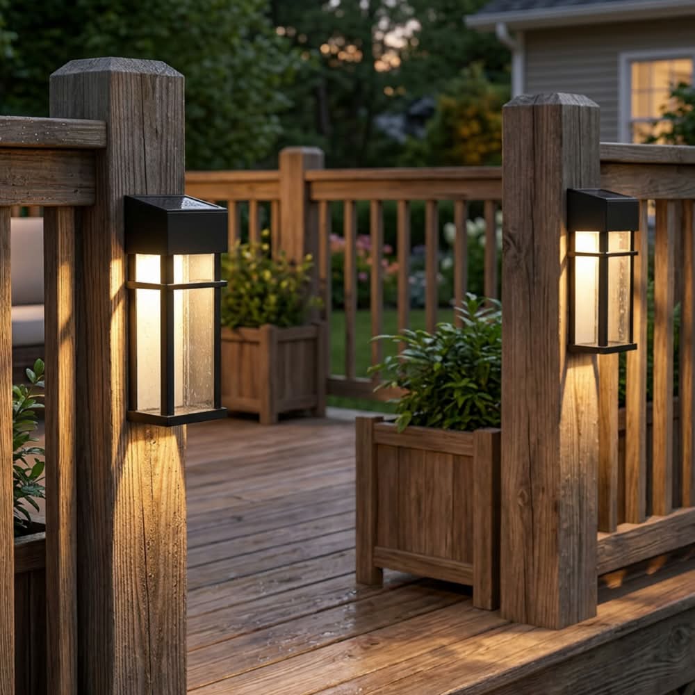 Harbor Breeze Solar Matte Black LED Outdoor Wall light kit 2 -Pack