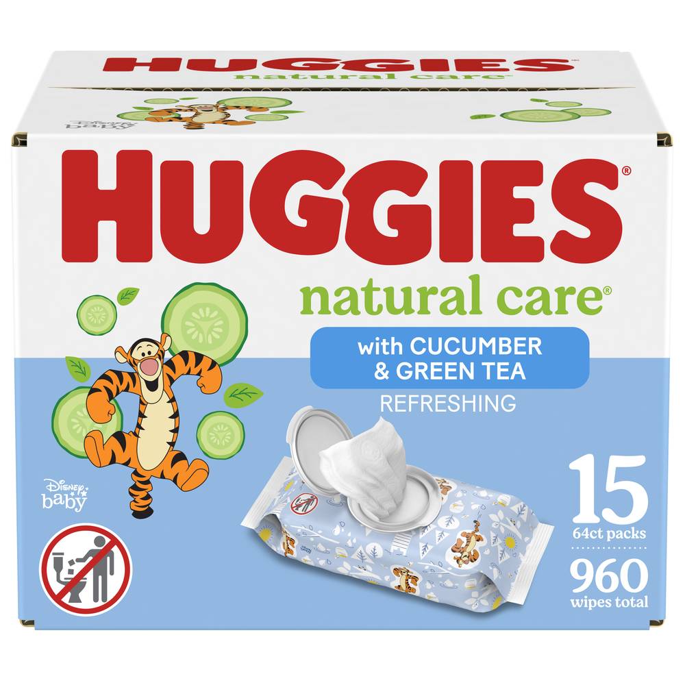 Huggies Natural Care Refreshing Baby Wipes (15 x 64 ct)