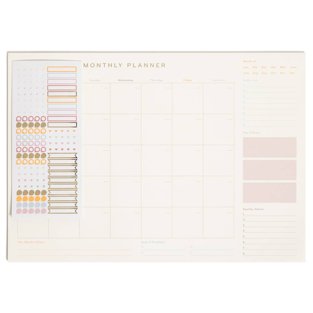 Les Produits U Undated Month Desk Pad - Mottled Dye