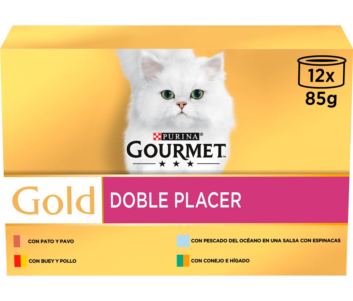 Gold alimento húmedo doble placer para gatos · Purina Gourmet - Surtido (12 x 85 g)