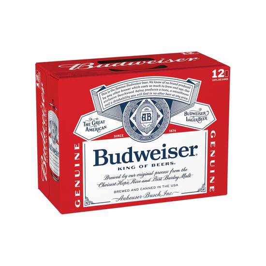 Budweiser 12 Pack 12oz Cans