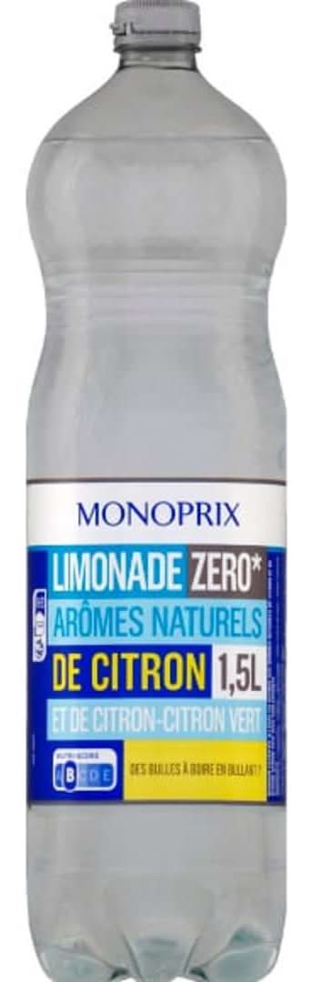 Monoprix - Limonade zéro arômes naturels, citron (1,5L)