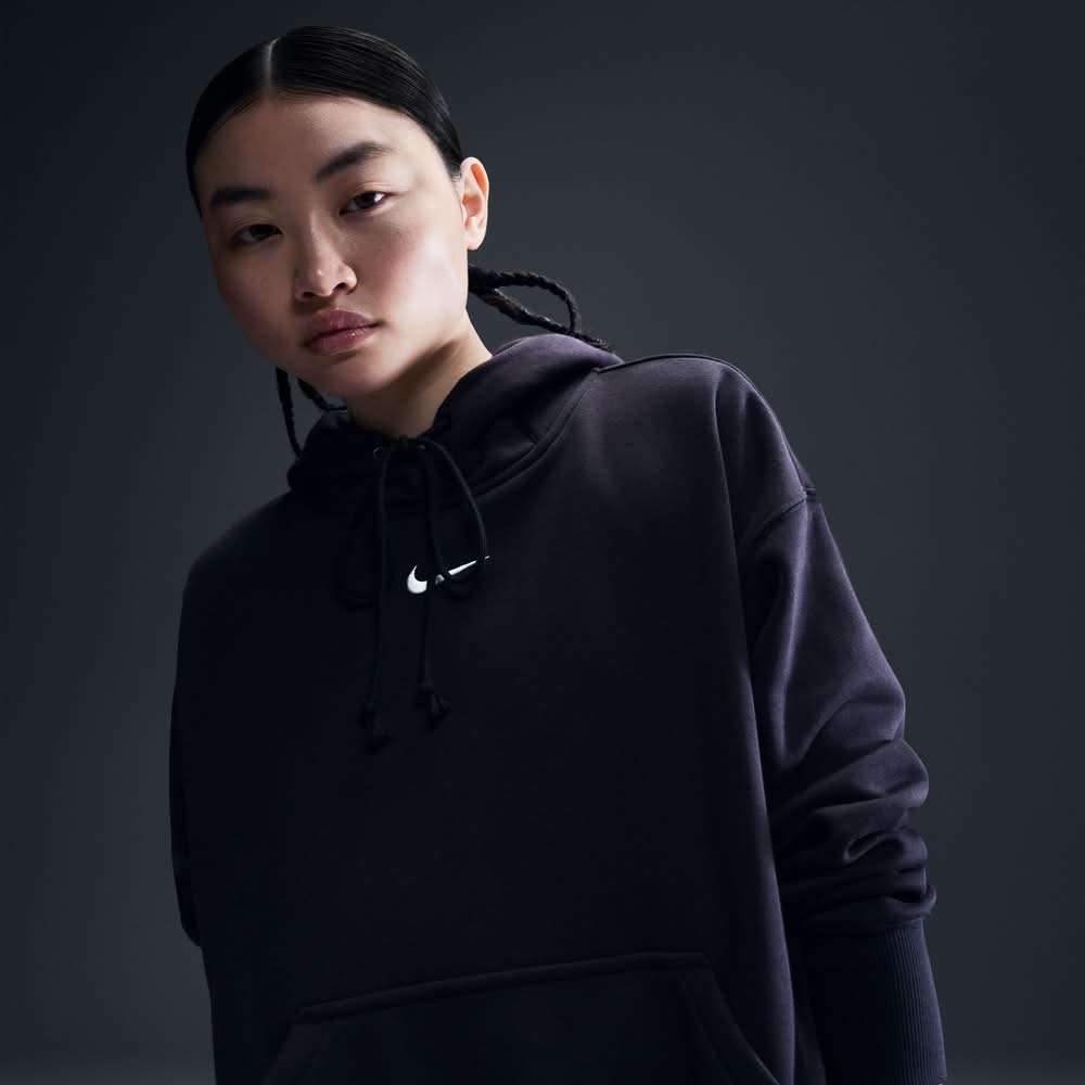 Nike Women's Sportswear Phoenix Fleece Oversized Pullover Hoodie (Black, S)