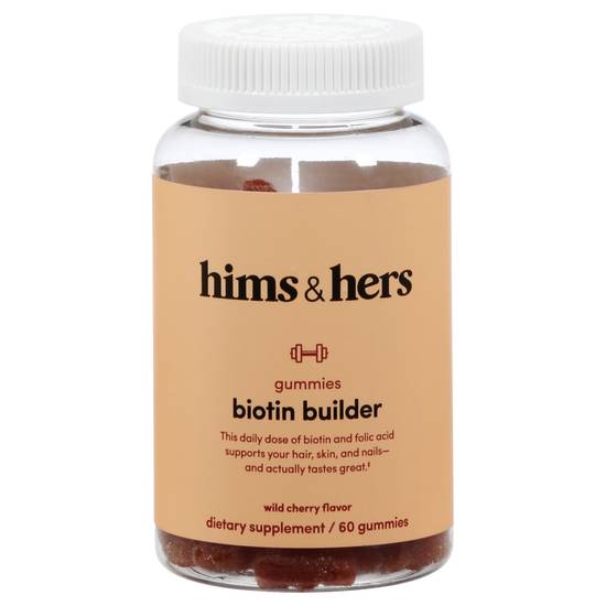 Hims & Hers Wild Cherry Flavor Biotin Builder Gummies