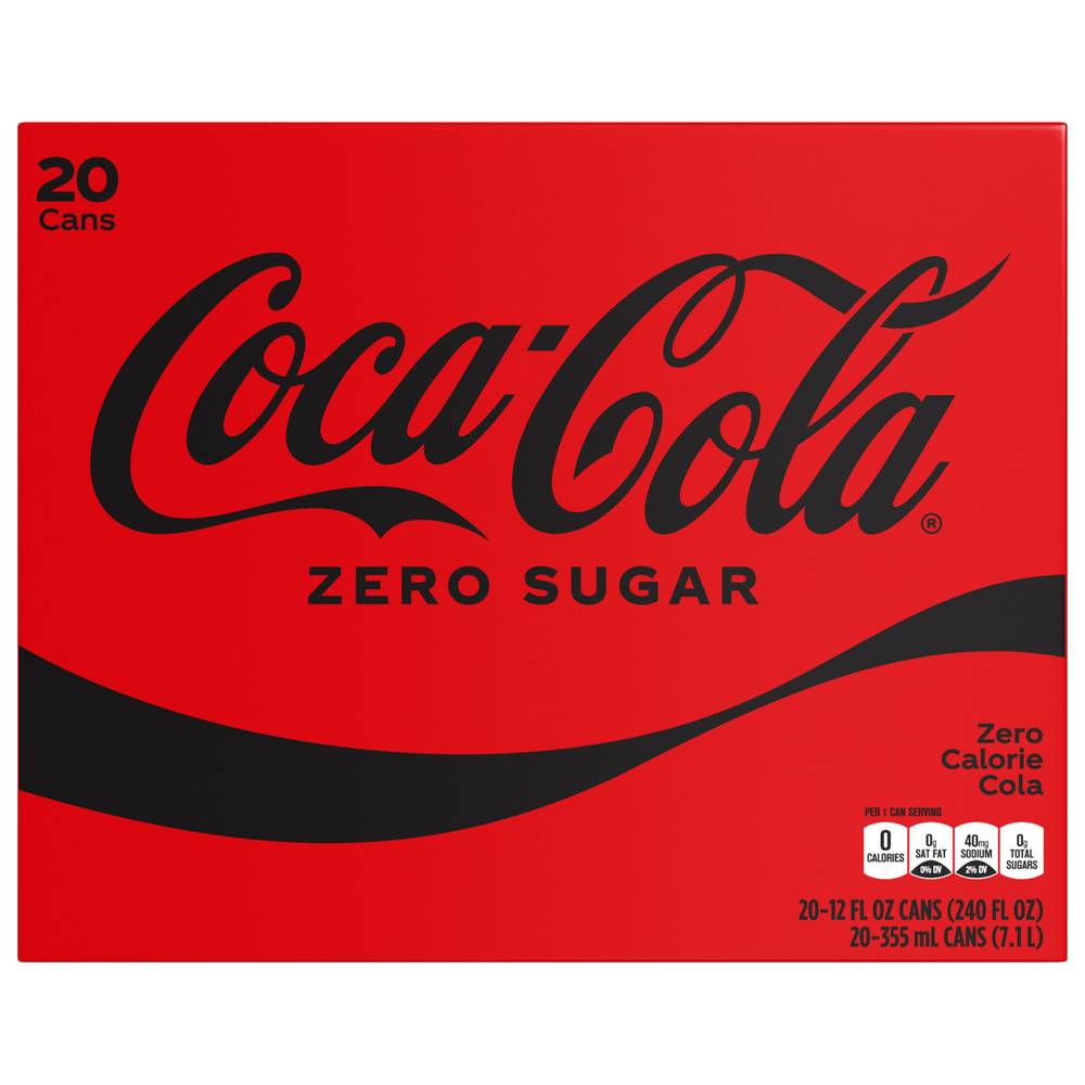 Coca-Cola Zero Sugar Classic Soda (20 x 12 fl oz)