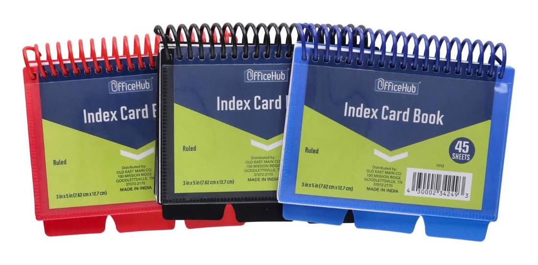 OfficeHub Index Card Ruled Book, 3X5 in (60 ct)
