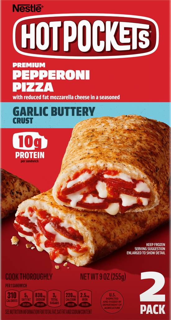 Hot Pockets Garlic Buttery Crust Pepperoni Pizza Sandwiches (2 ct)