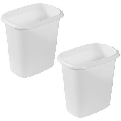 Rubbermaid 6 Quart 1.5 Gallon Traditionally Shaped Heavy Duty Lightweight Bedroom, Bathroom, and Office Wastebasket Trash Can (2 Pack)