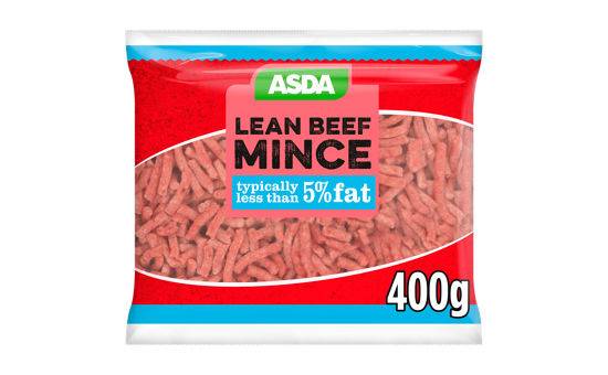 ASDA Frozen Lean Beef Mince (Typically Less Then 5% Fat) 400g